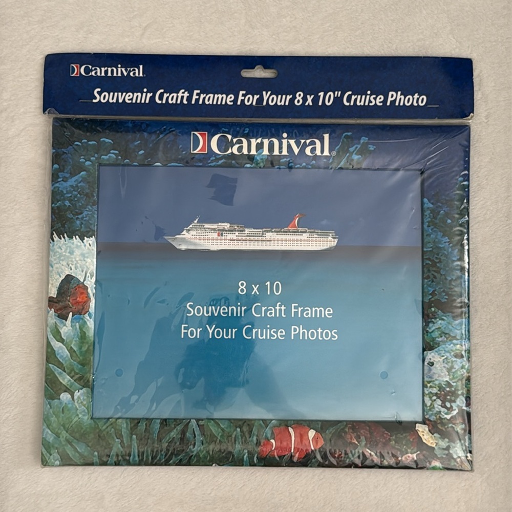 {VTG} Carnival | 2004 Cruise Line Ship Y2K Souvenir Craft Photo Frame 209-81CRH